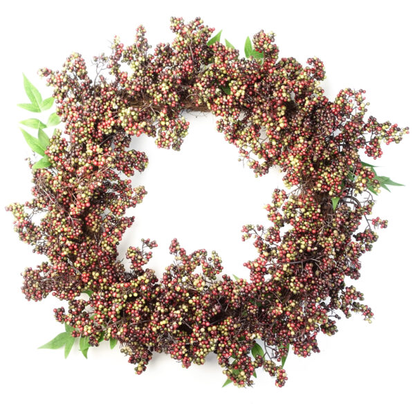 Artificial Hanging Black Berry Wreath (55cm)