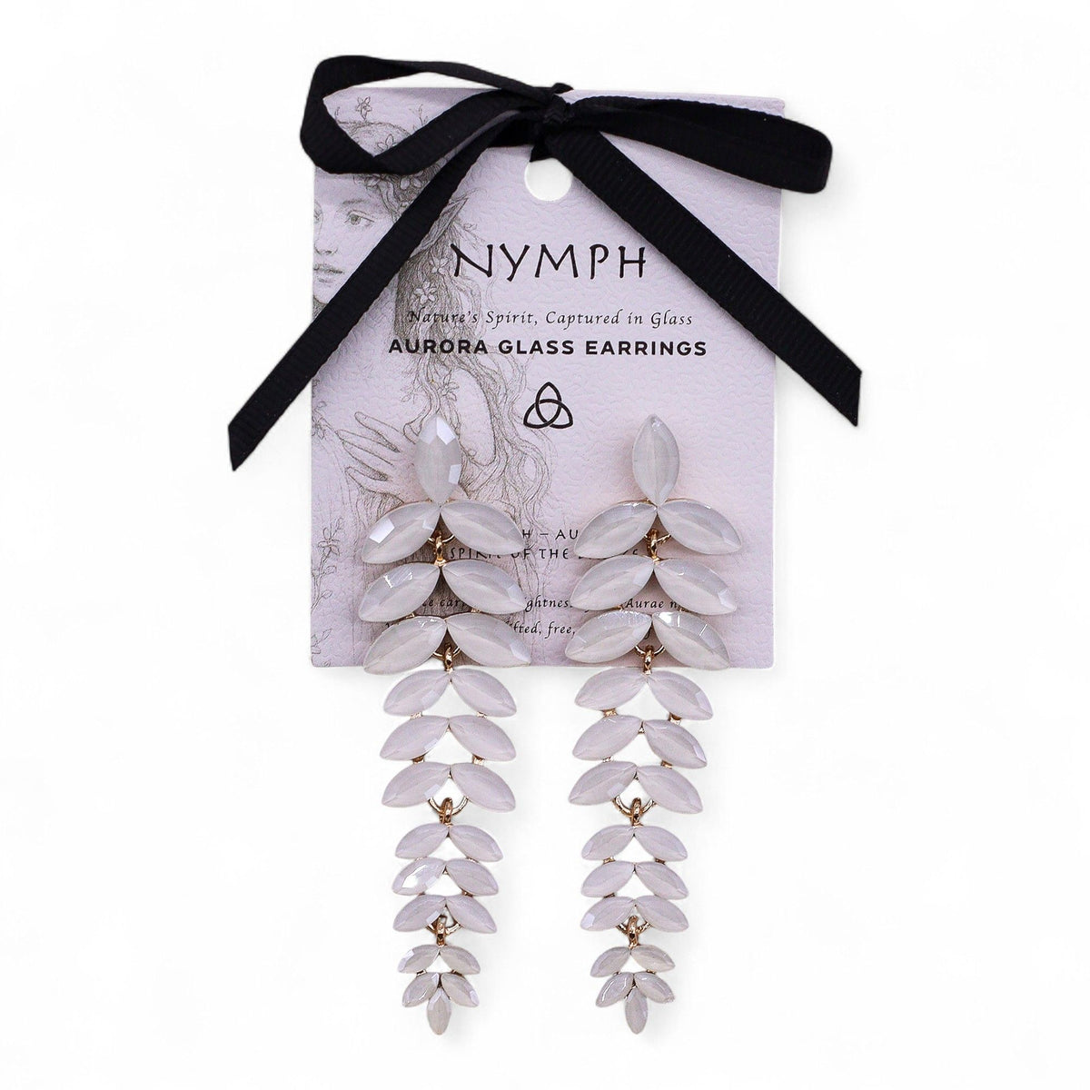 Pearl - Vintage Glass - Long Drop - Earrings