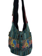 Handmade Cotton Boho Sling Bag – Twin Sun Face Print with Pockets