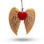 Gold Xmas Angel Wing & Heart - white detail