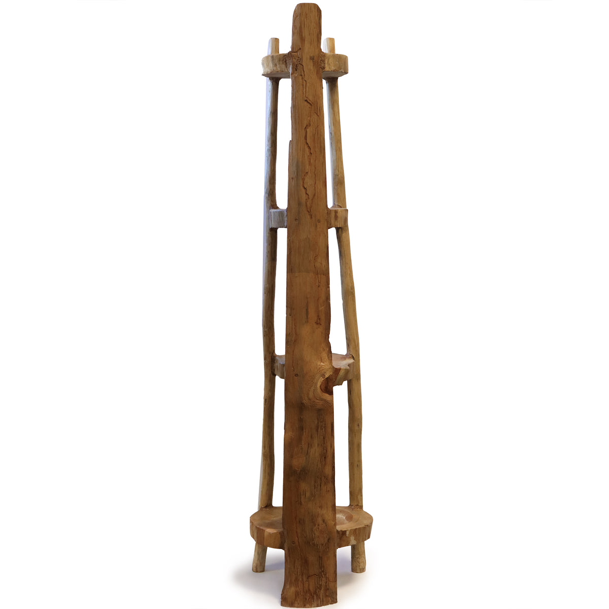 Natural Teak Corner Unit With 4 Shelves