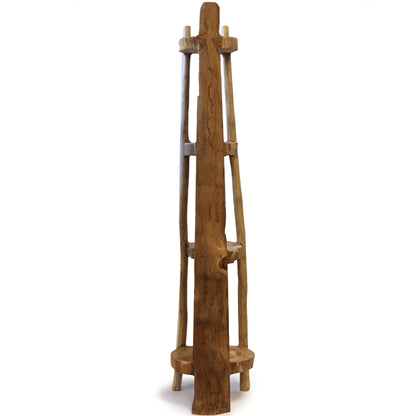 Natural Teak Corner Unit With 4 Shelves