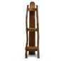 3 Shelves Natural Teak Corner Unit