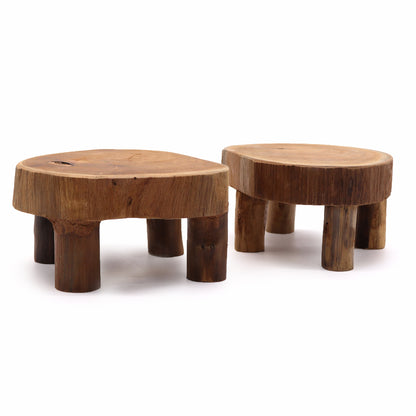 Low Teak Pad Display - Set of 2
