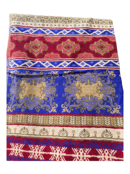 Large Soft Vegan Cashmelion Blanket Scarf Shawl Wrap with Tassels - Royal Sapphire
