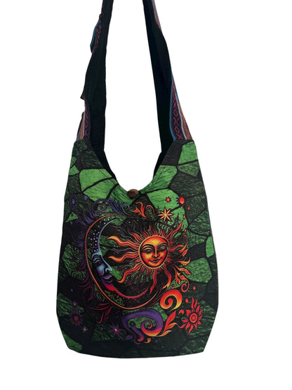 Handmade Sun & Moon Boho Hobo Bag
