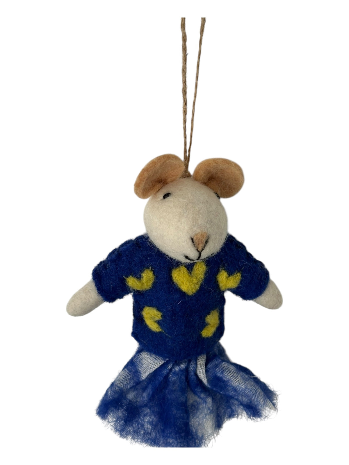 Bluebell the Teddy in Blue Dress – Felt Ornament