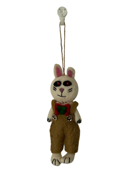 Ralph the Teddy in Dungarees– Felt Ornament