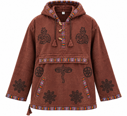 Boho Patterned Pullover Hoodie