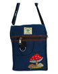 Hemp/Cotton Embroidered Crossbody Shoulder Bag - Mushroom Design