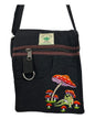 Hemp/Cotton Embroidered Crossbody Shoulder Bag - Mushroom Design
