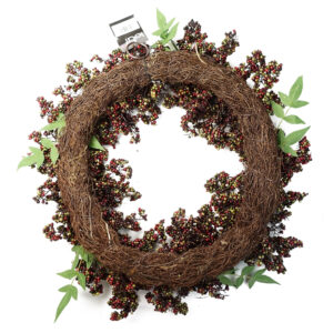 Artificial Hanging Black Berry Wreath (55cm)
