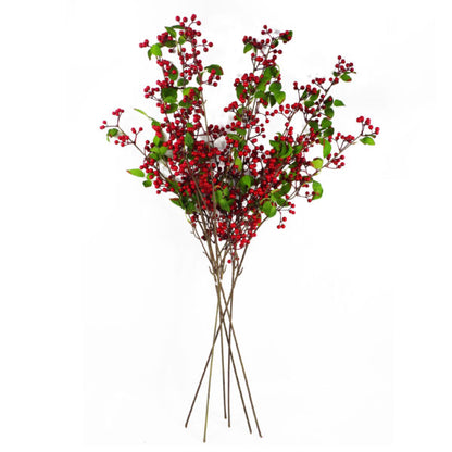 80cm Artificial Red Christmas Berry Spray (6 pieces)