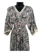 Boho Floral Maxi Dress with Crochet Trim