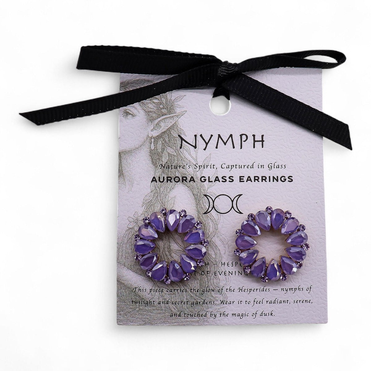 Lavender - Vintage Glass - Loop - Earrings