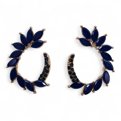 Royal Blue - Vintage Glass - Loop - Earrings