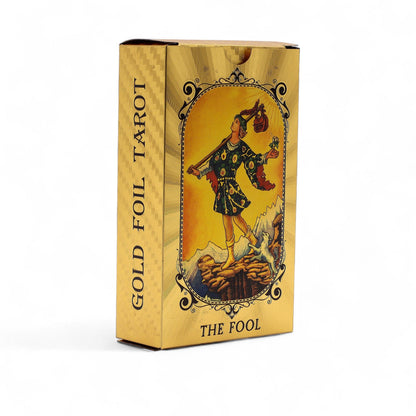 Blue & Gold Foil Tarot Card Set with booklet