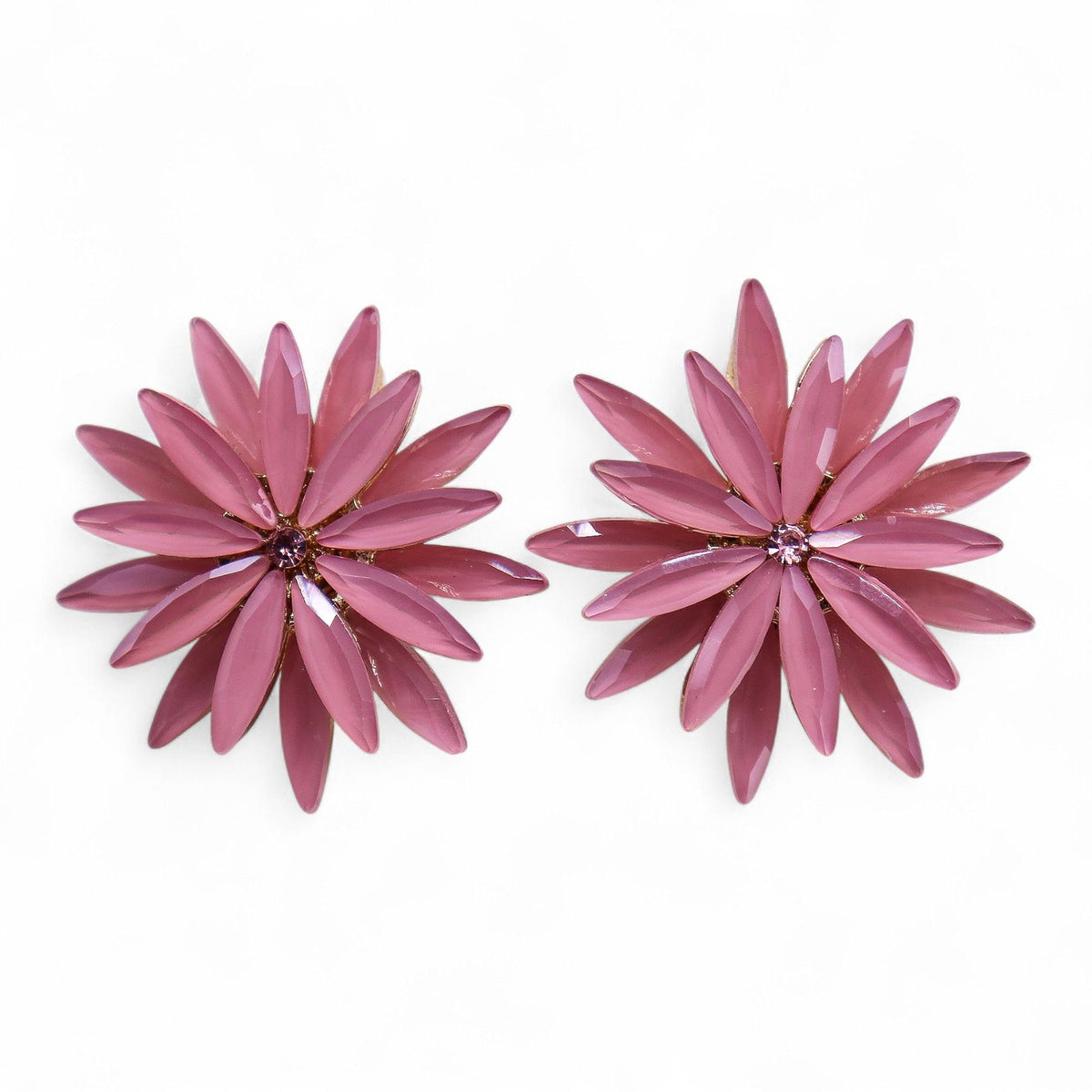 Soft Pink - Vintage Glass - Flowers - Earrings