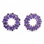 Lavender - Vintage Glass - Loop - Earrings