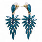 Teal Green - Vintage Glass - Long Drop - Earrings