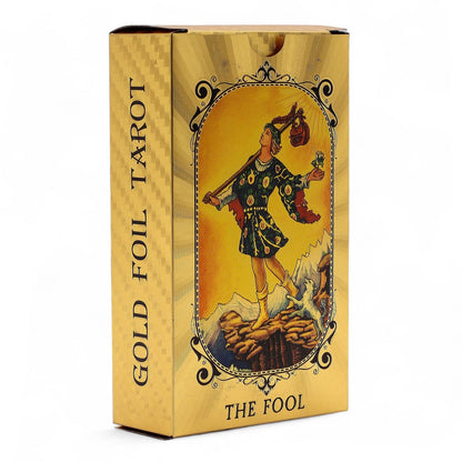 Blue & Gold Foil Tarot Card Set with booklet