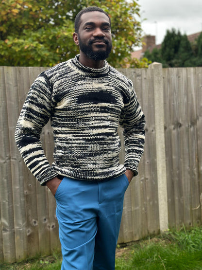 Handmade Organic Wool Knit Sweater - Unisex Winter Pullover