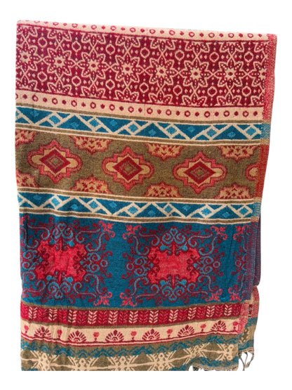 Vegan Cashmelion Blanket Scarf | Oversized Boho Shawl with Tassels