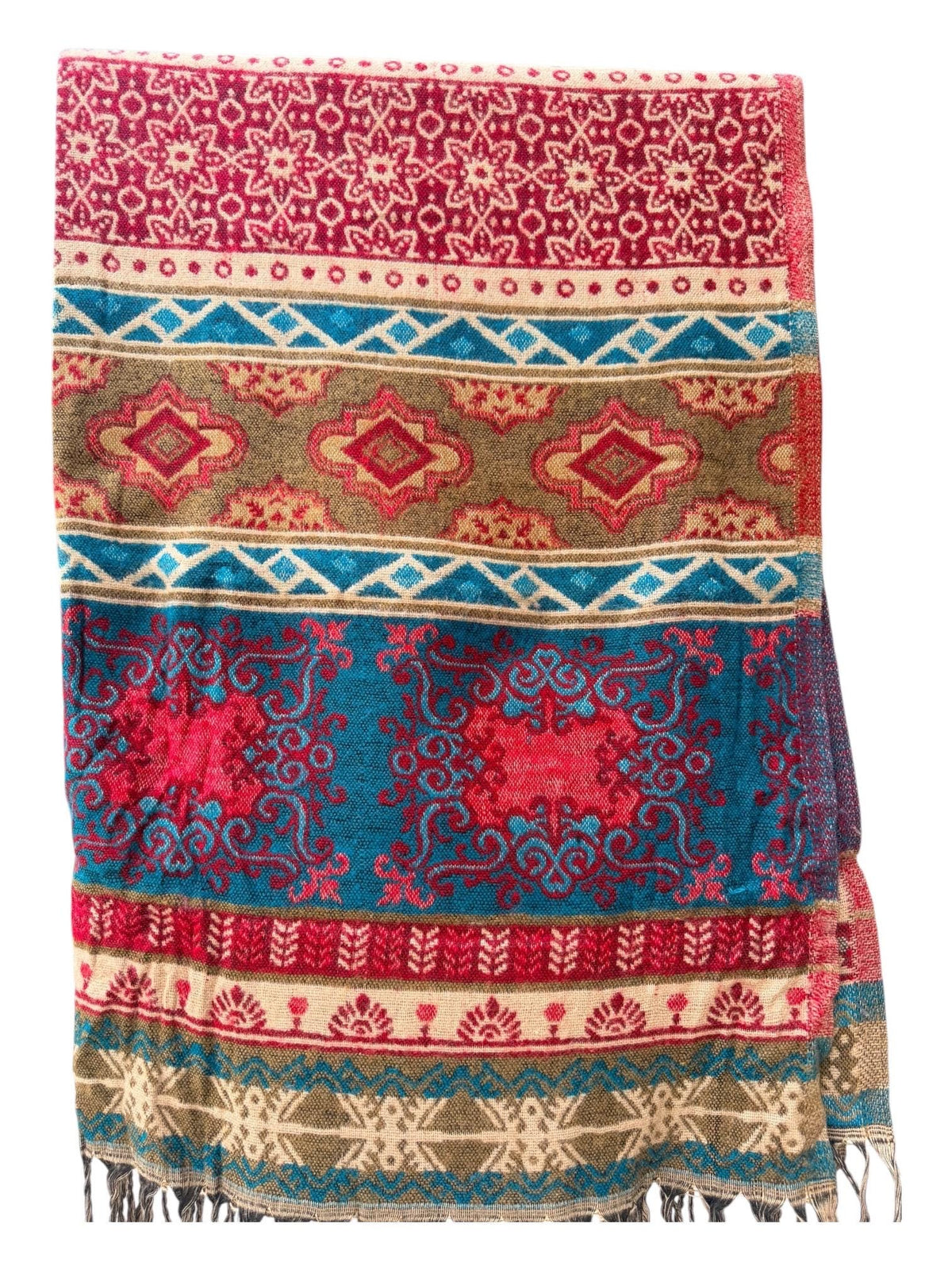 Vegan Cashmelion Blanket Scarf | Oversized Boho Shawl with Tassels
