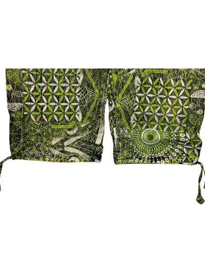 Geometric Cotton Cargo Pants | Handmade Nepal Boho Trousers