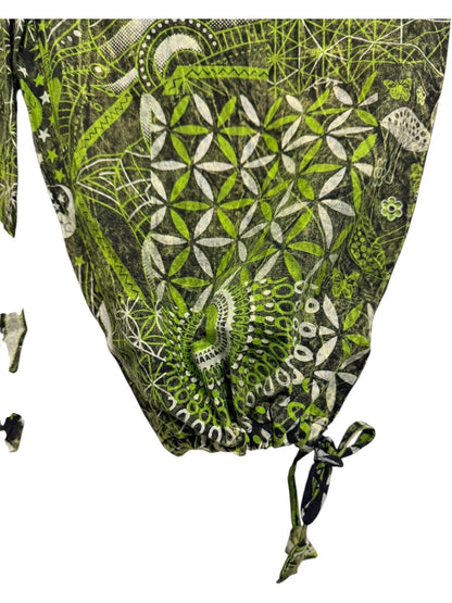 Geometric Cotton Cargo Pants | Handmade Nepal Boho Trousers