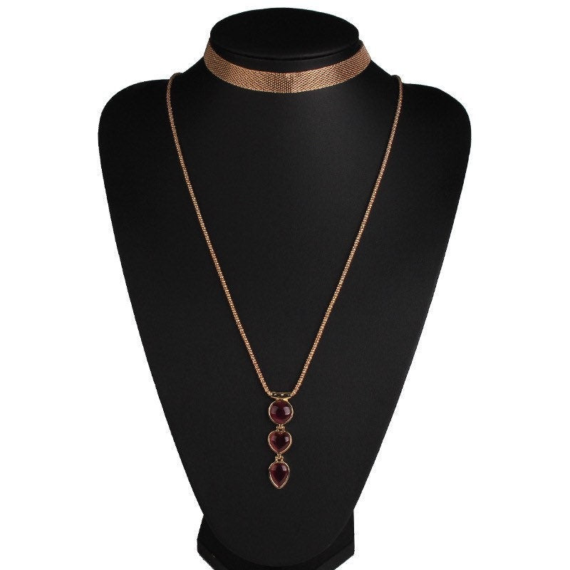 Gold Choker Layered Necklace (Set of 2)