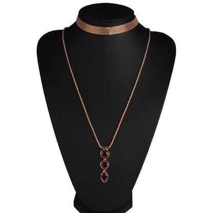 Gold Choker Layered Necklace (Set of 2)