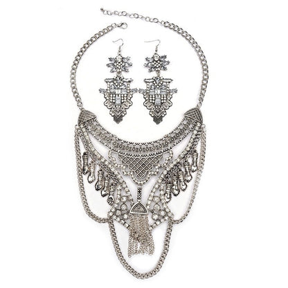 Crystal Rhinestone Necklace Jewellry (Silver and Gold)