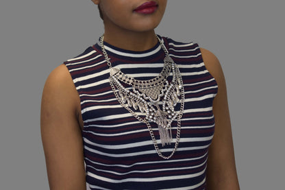 Crystal Rhinestone Necklace Jewellry (Silver and Gold)