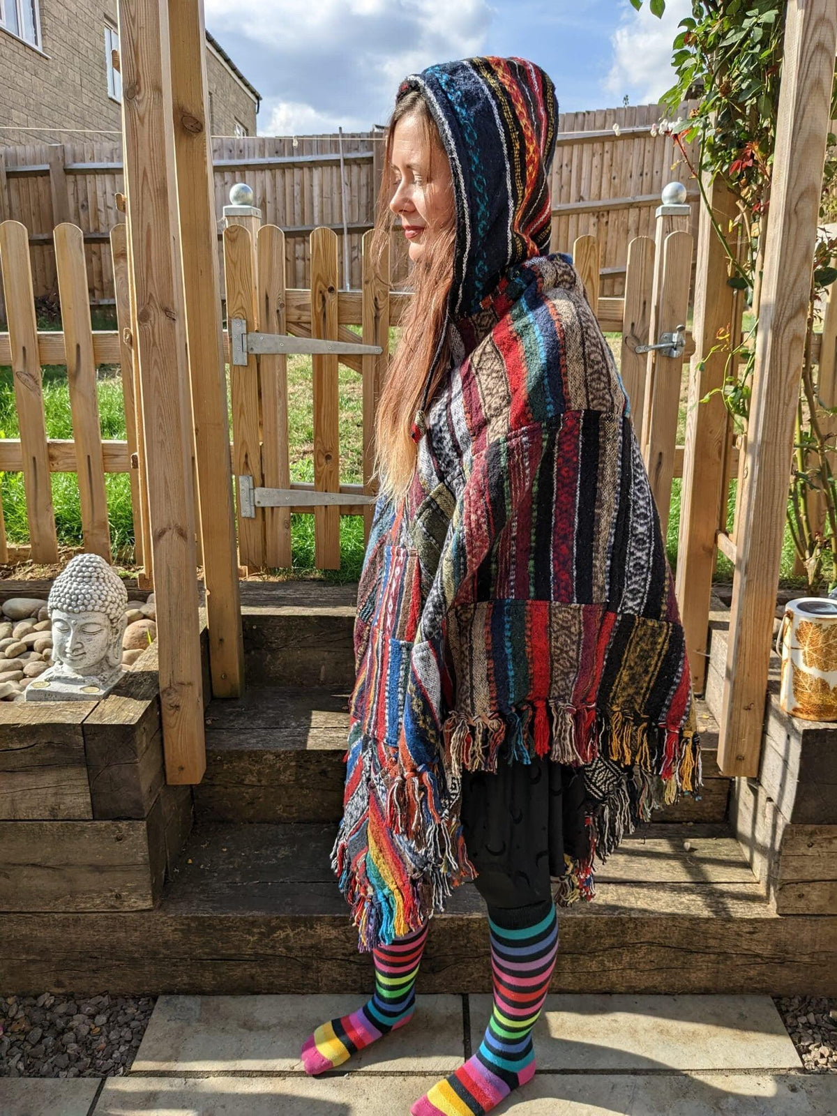 100% Woven Cotton Handmade Patchwork Poncho