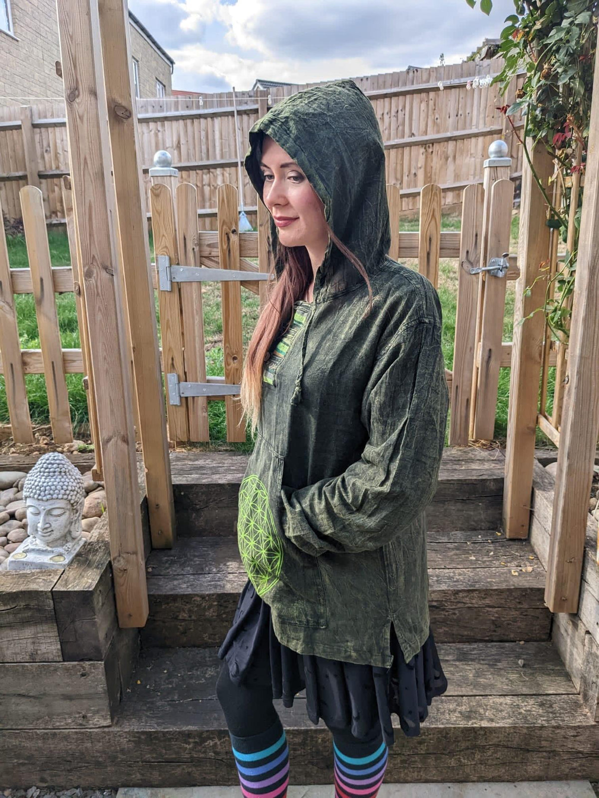 Tribal Block Print Hoodie (100% Pure Cotton)