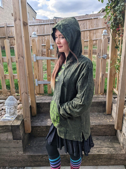 Tribal Block Print Hoodie (100% Pure Cotton)