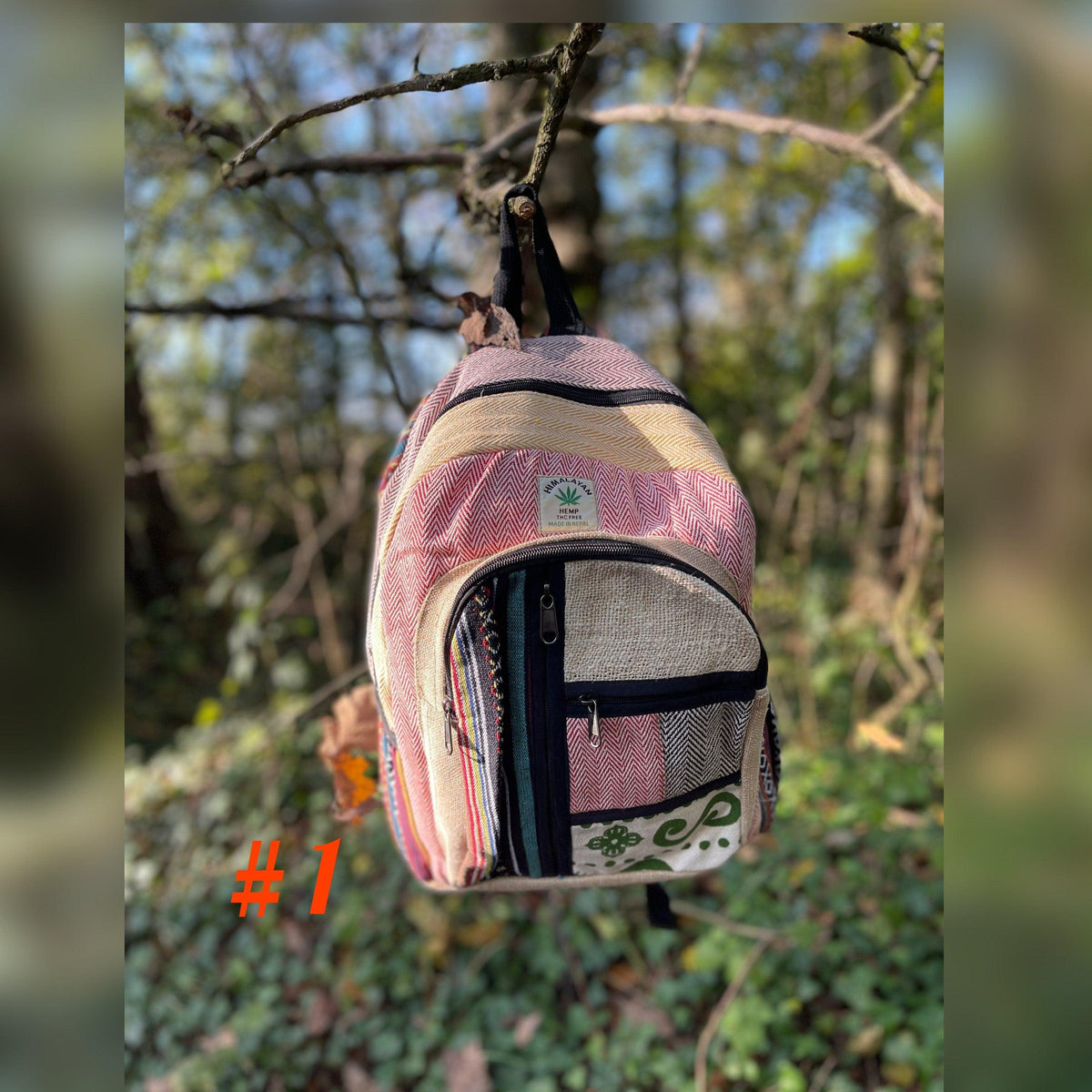 Himalayan Hemp Backpack (Multicolour Striped)