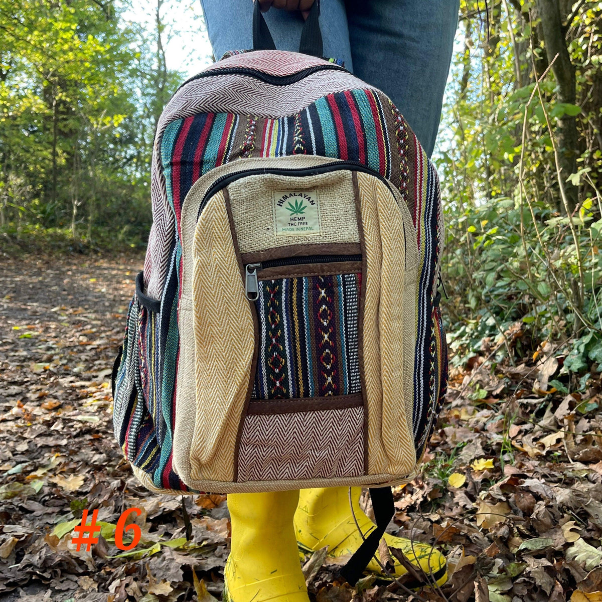 Himalayan Hemp Backpack (Multicolour Striped)