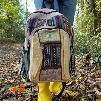 Himalayan Hemp Backpack (Multicolour Striped)