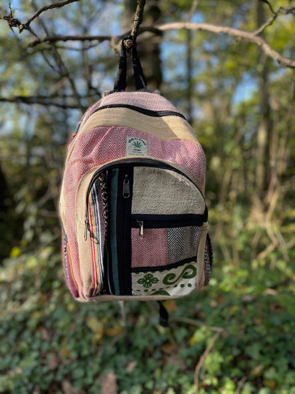 Himalayan Hemp Backpack (Multicolour Striped)