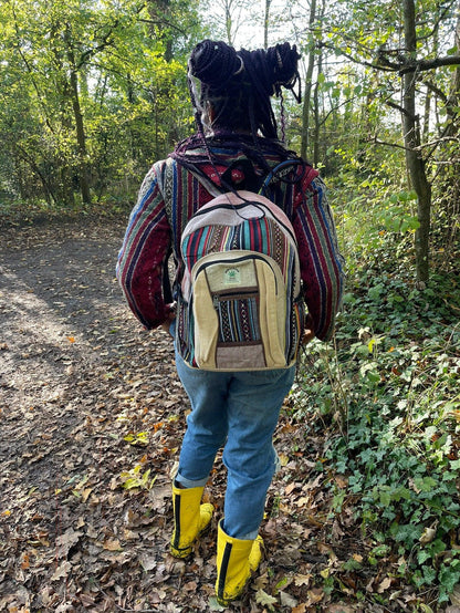 Himalayan Hemp Backpack (Multicolour Striped)