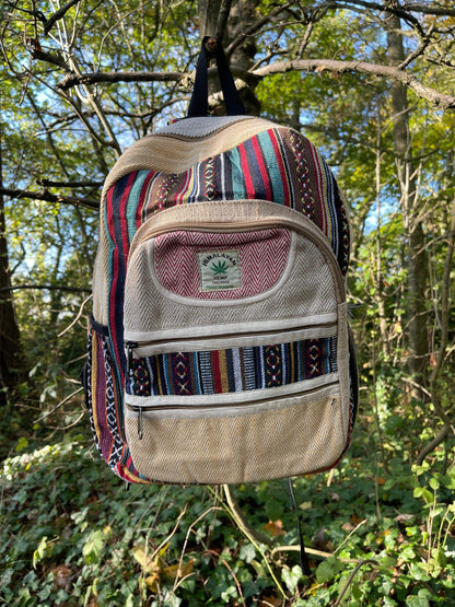 Himalayan Hemp Backpack (Multicolour Striped)