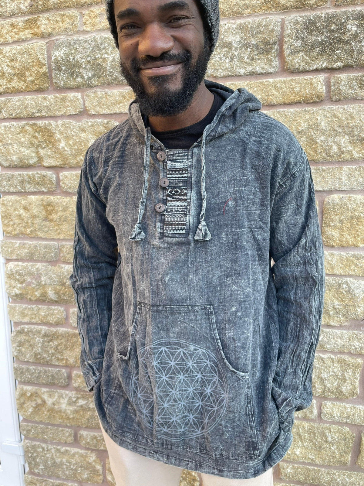 Tribal Block Print Hoodie (100% Pure Cotton)