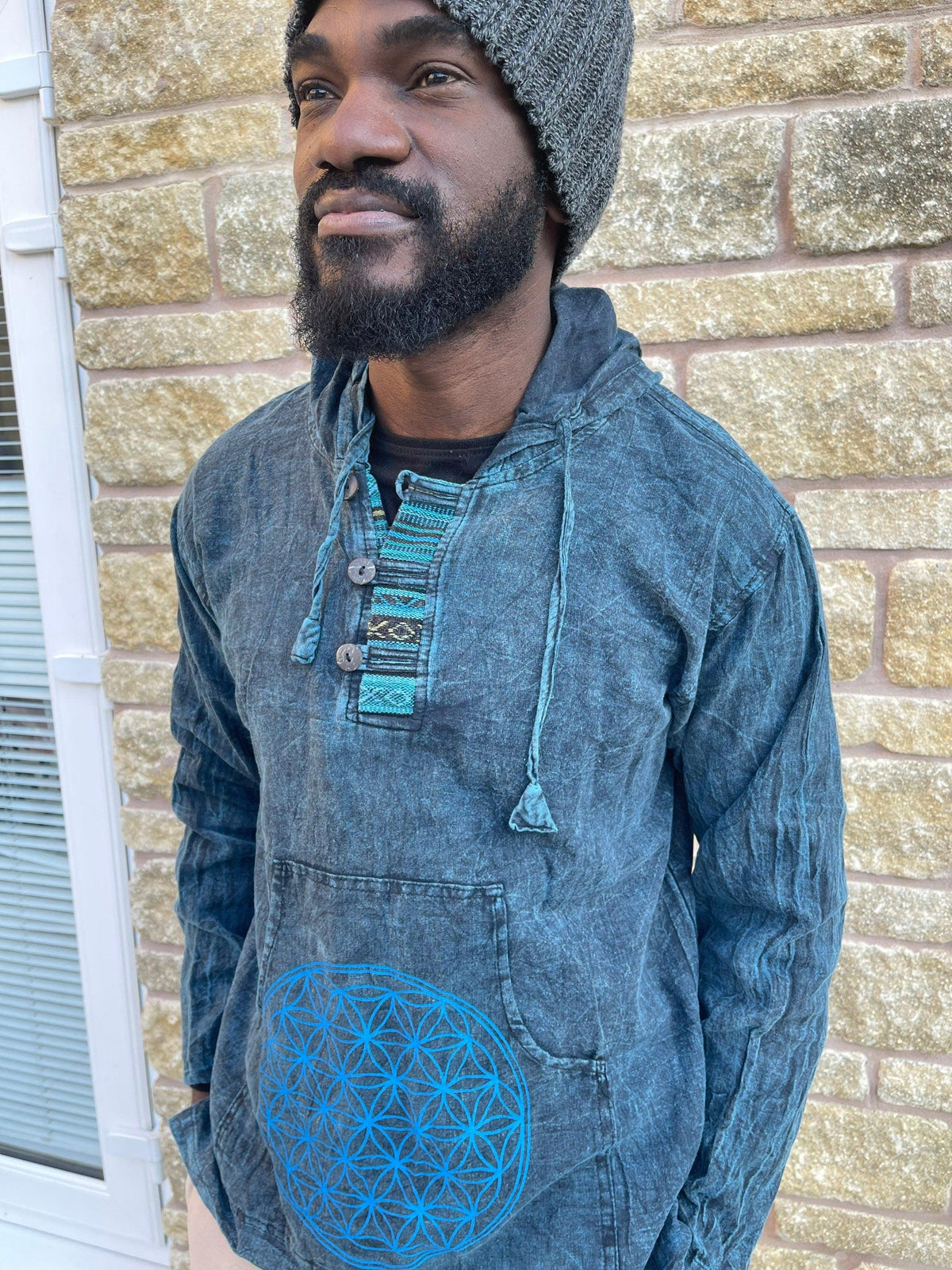 Tribal Block Print Hoodie (100% Pure Cotton)