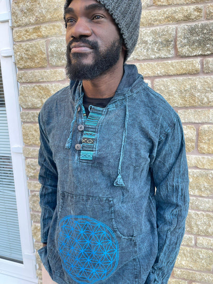 Tribal Block Print Hoodie (100% Pure Cotton)