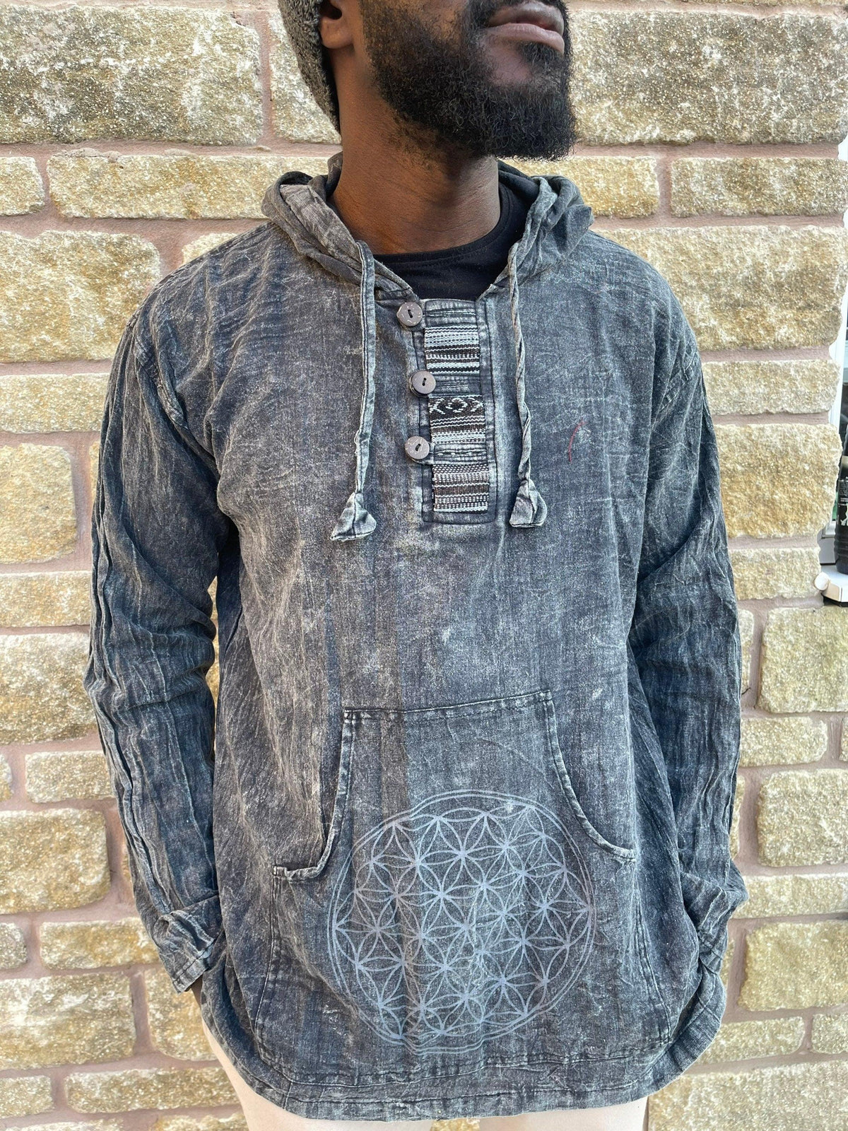 Tribal Block Print Hoodie (100% Pure Cotton)